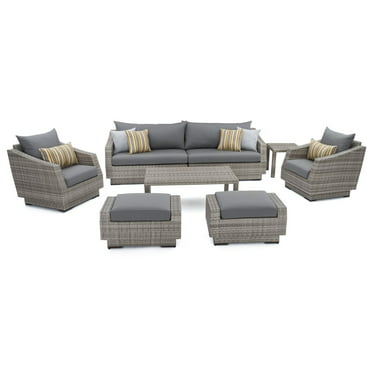 Charcoal Grey 16 x 26.5 x 20 RST Brands Astoria Club Ottomans with Cushions 
